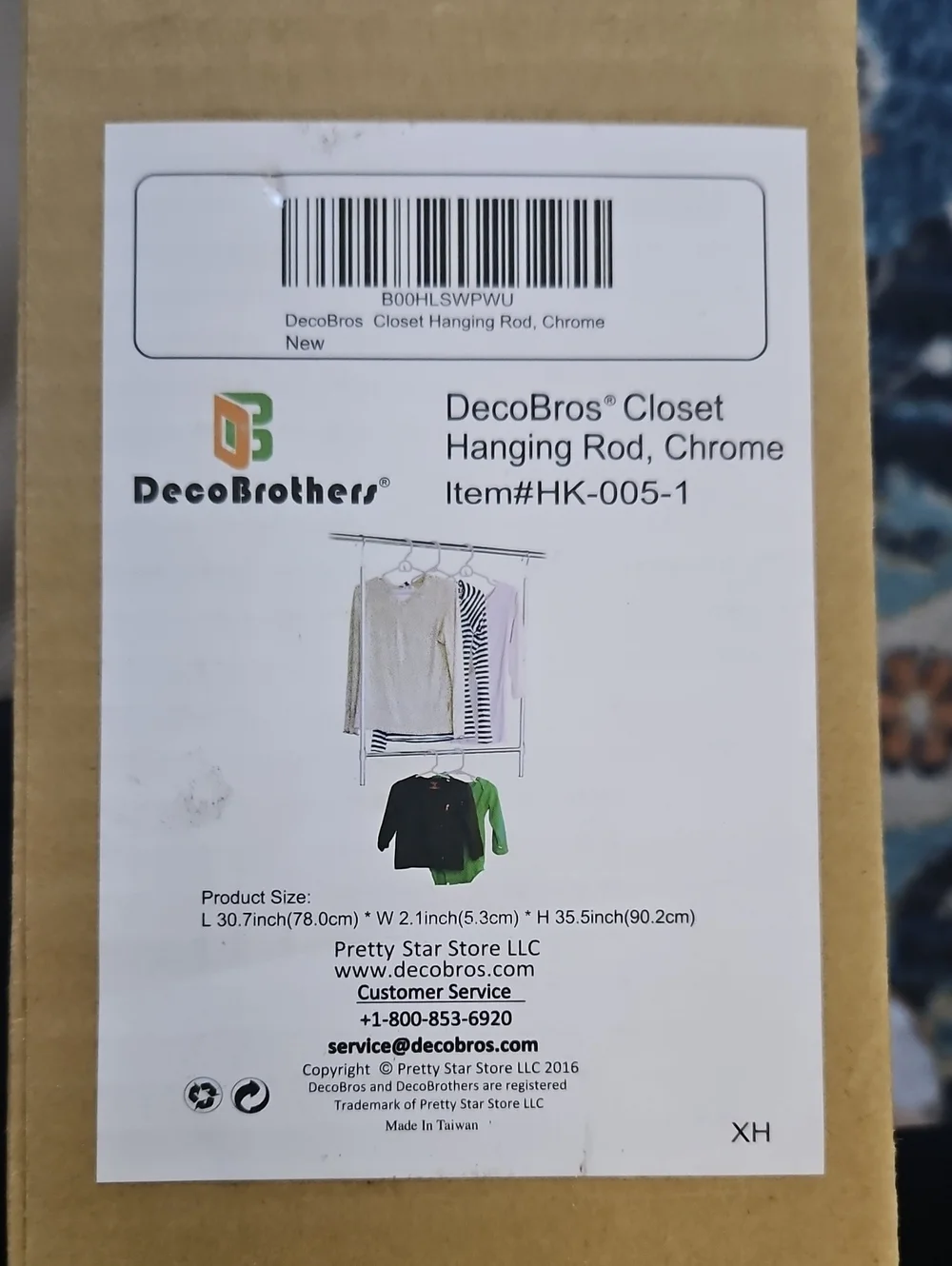 Brother Chrome Closet Hanging Rod - Chrome